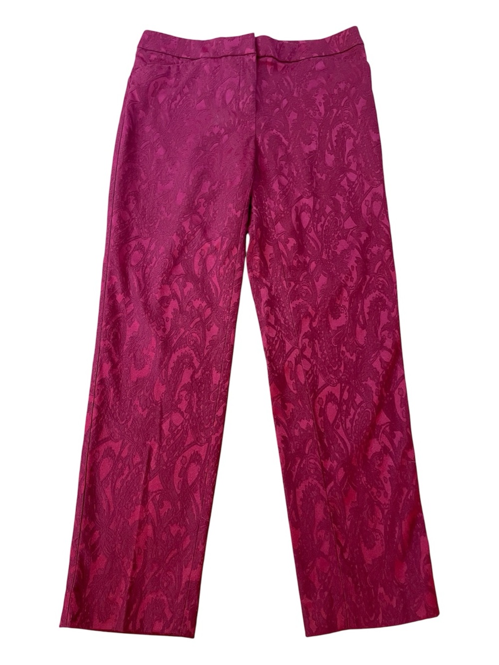 White House Black Market The Slim Ankle Red Paisley Print Pants.  Size 4